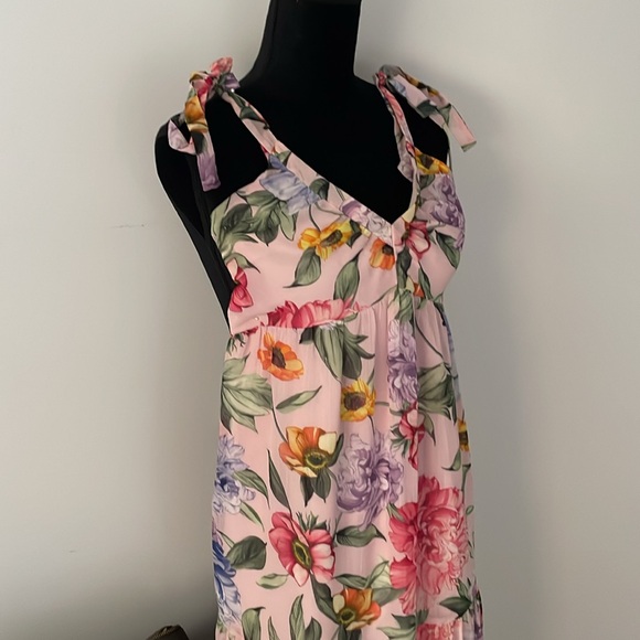 Floral pink maxi summer dress - Picture 3 of 10